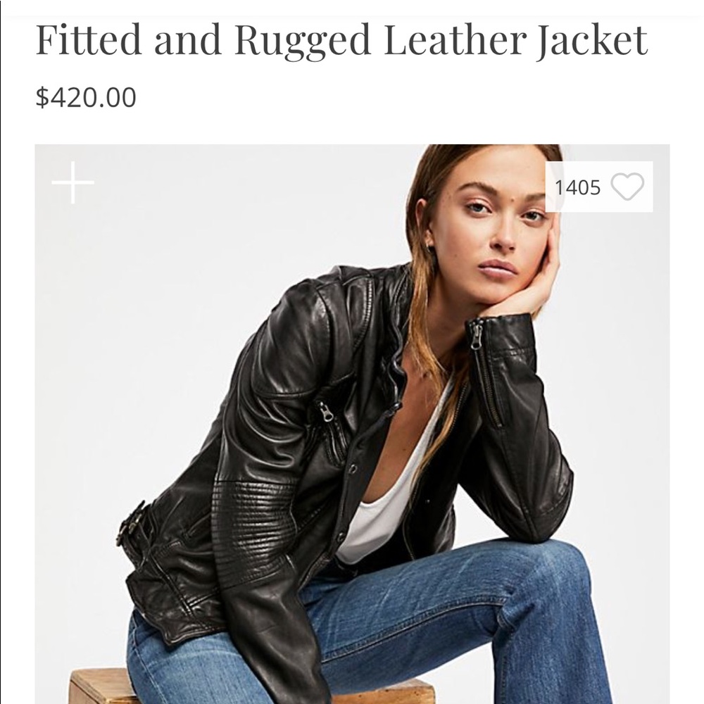 Free People Fitted and Rugged leather jacket